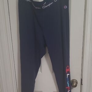 Champion Dark Blue Leggings with Logo Accents
